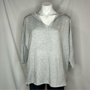 Workshop Republic Clothing Gray 3/4 Sleeve Women's Hoodie Top, Medium